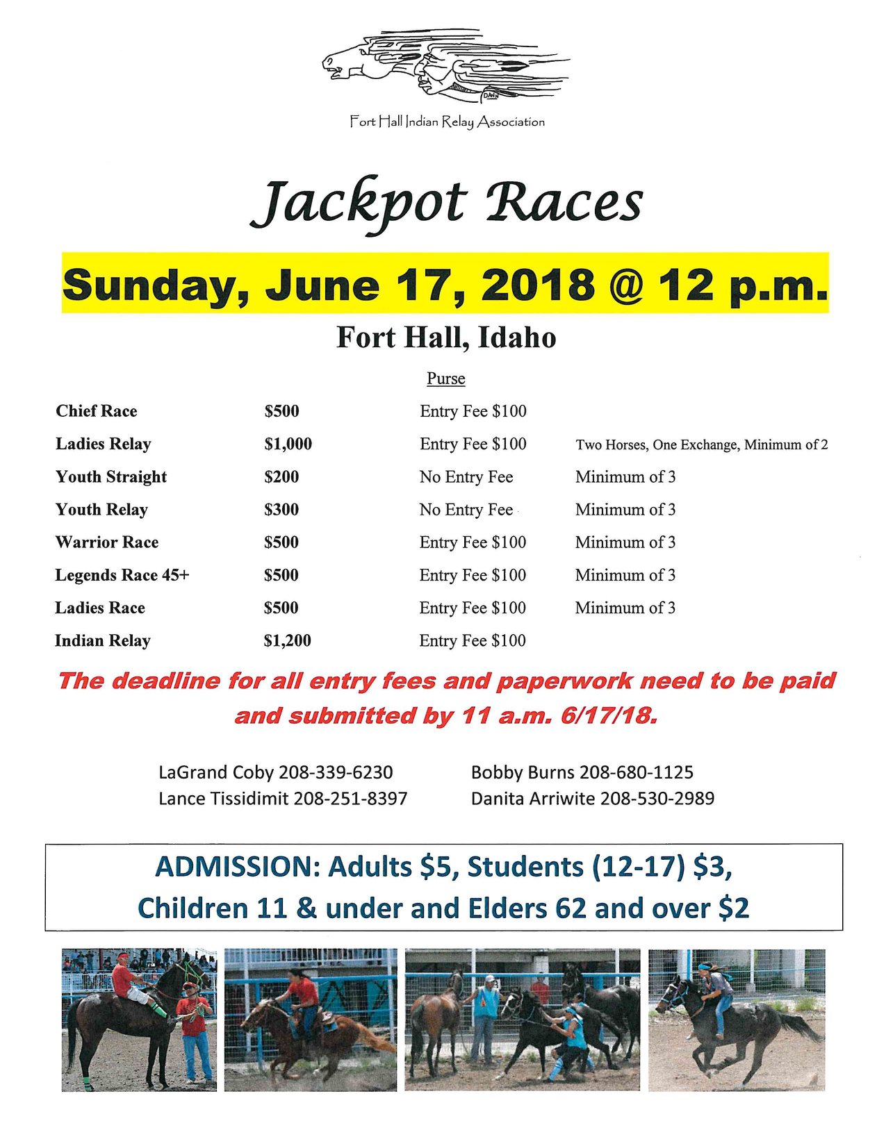Jackpot Races for Indian Relay Racing in Fort Hall ShoshoneBannock
