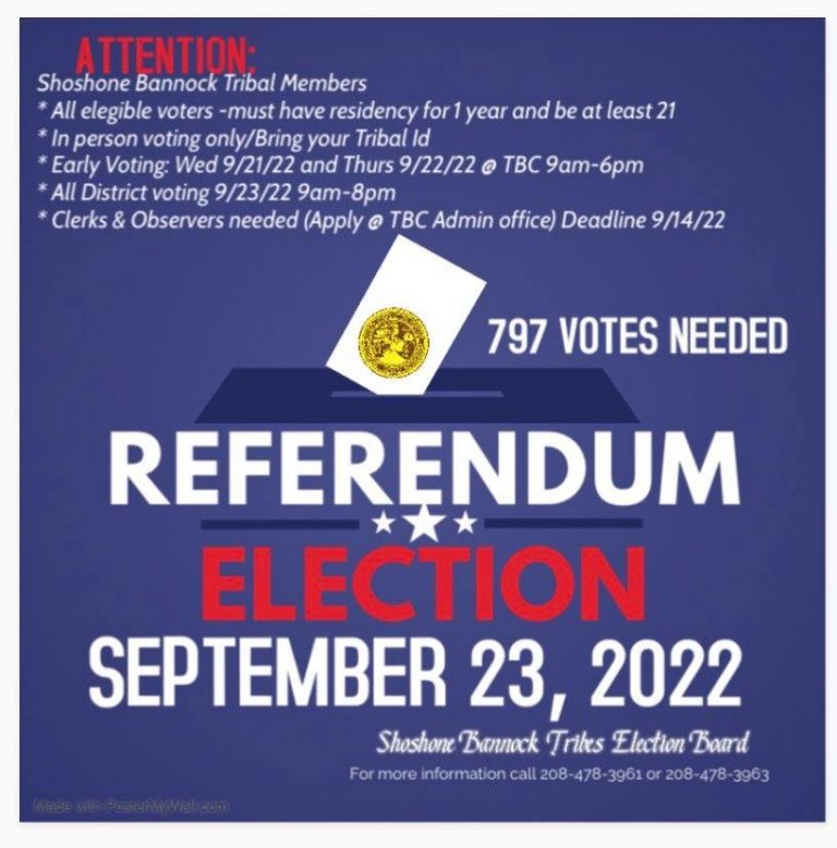 Official Update on Referendum Vote ShoshoneBannock Tribes