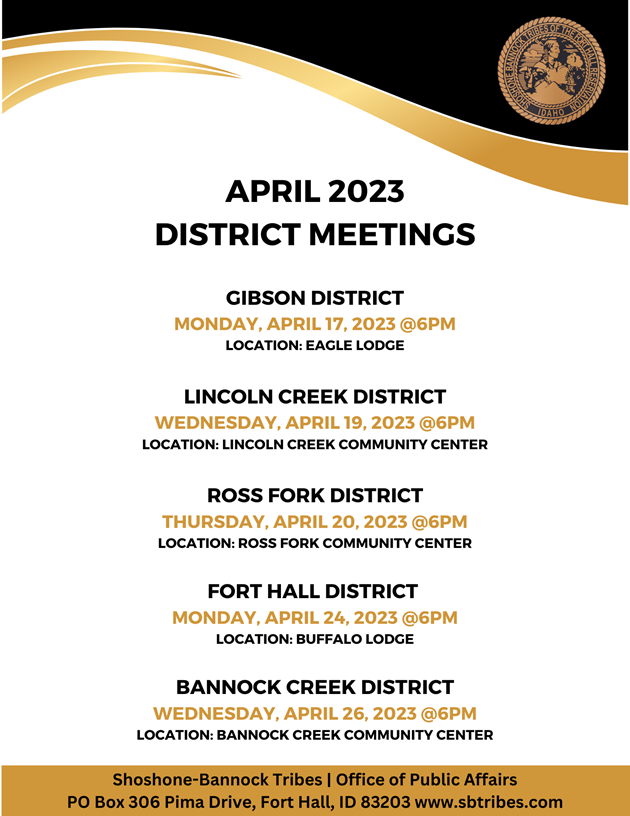 April District Meetings