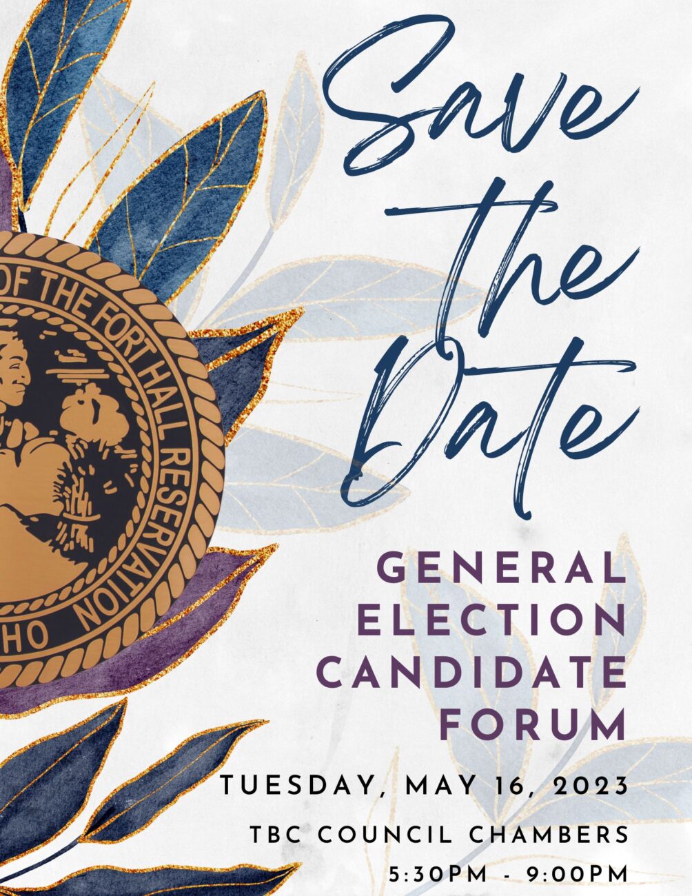 Save the date general election candidate forum 2023 shoshone bannock