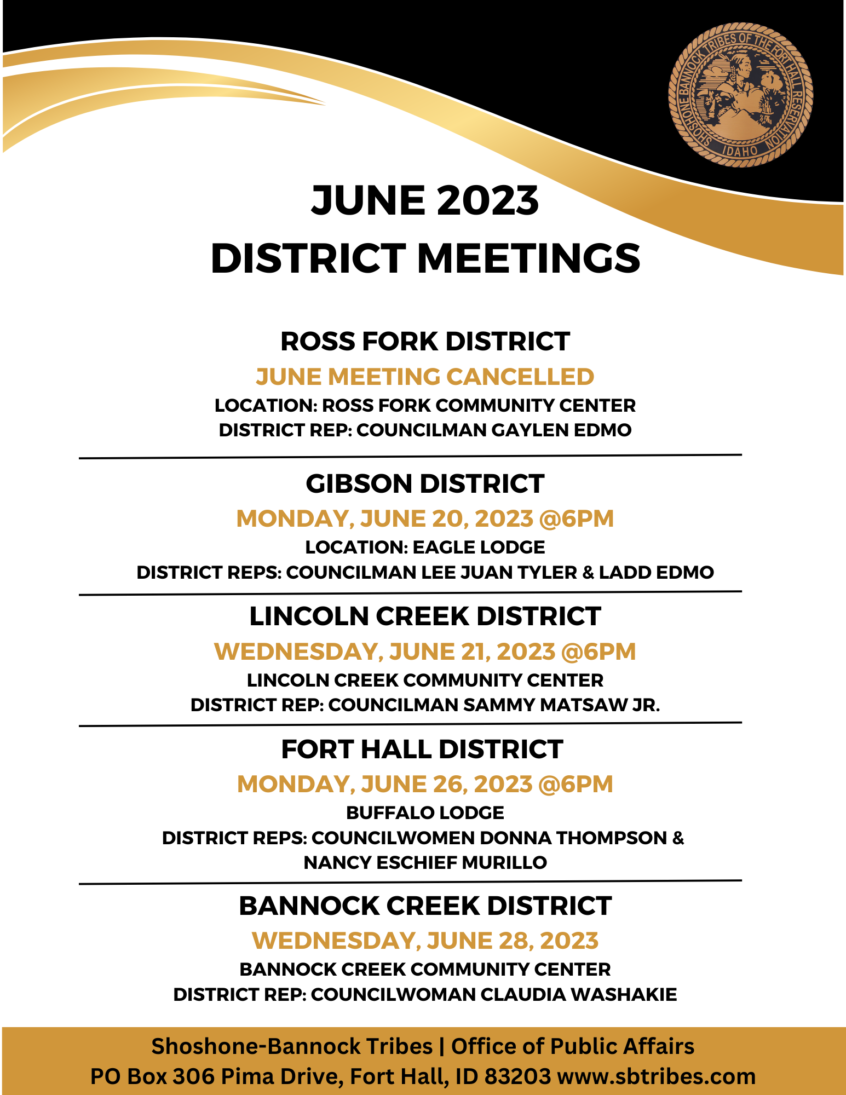 District Meetings in June