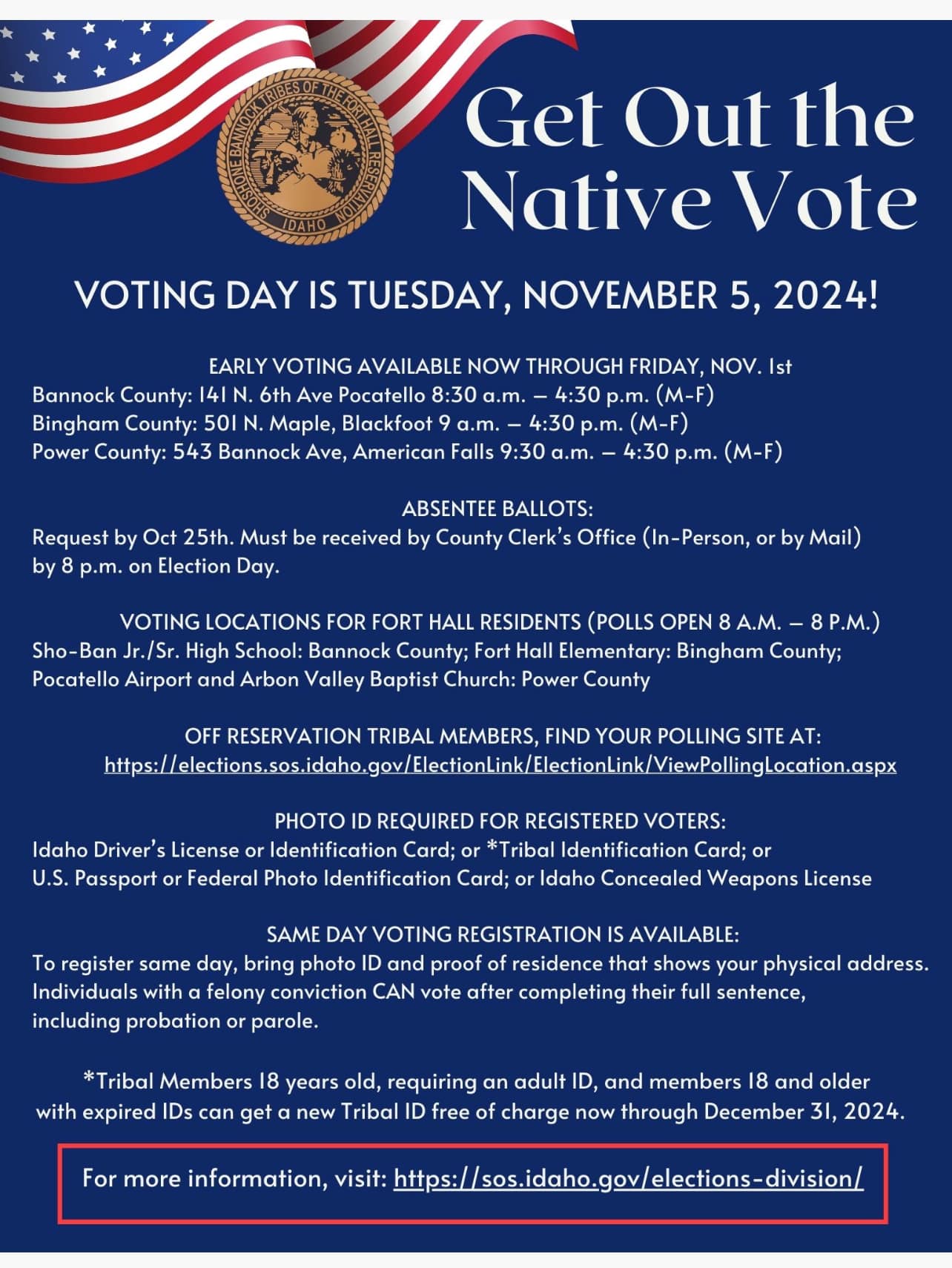 Wisconsin Native Vote Voting Day is Tuesday, November 5th | Shoshone-Bannock Tribes