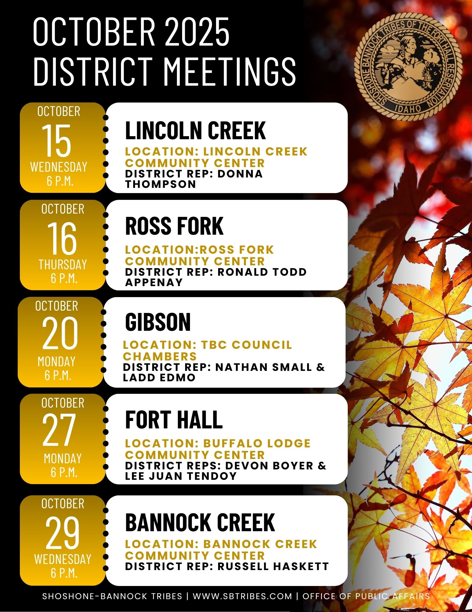 Featured image for “District Meeting Schedule Announced”