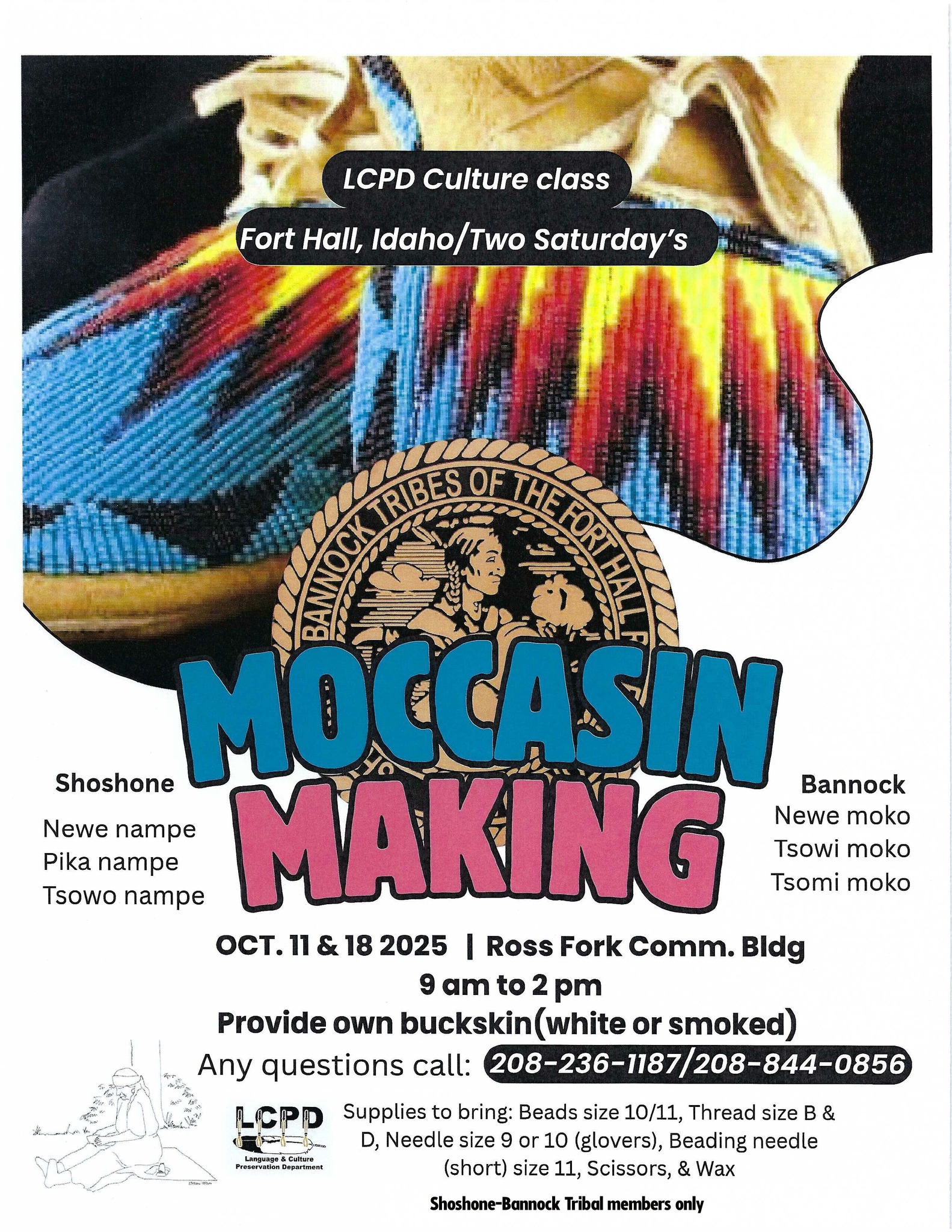 Featured image for “Moccasin Making class for Shoshone-Bannock Tribal Members October 11 & 18”