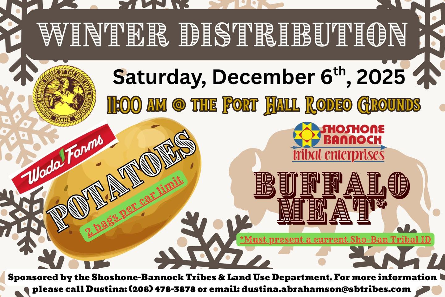 Featured image for “Shoshone-Bannock Winter distribution Saturday, December 6, 2025”