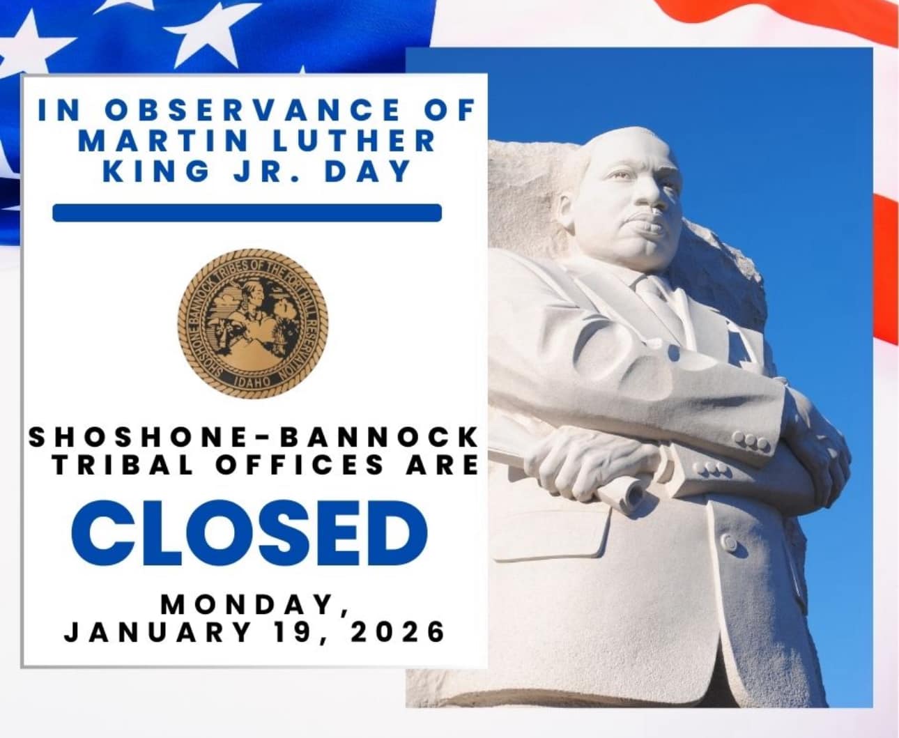 Featured image for “Tribal Offices closed in observance of Martin Luther King Jr. Day”