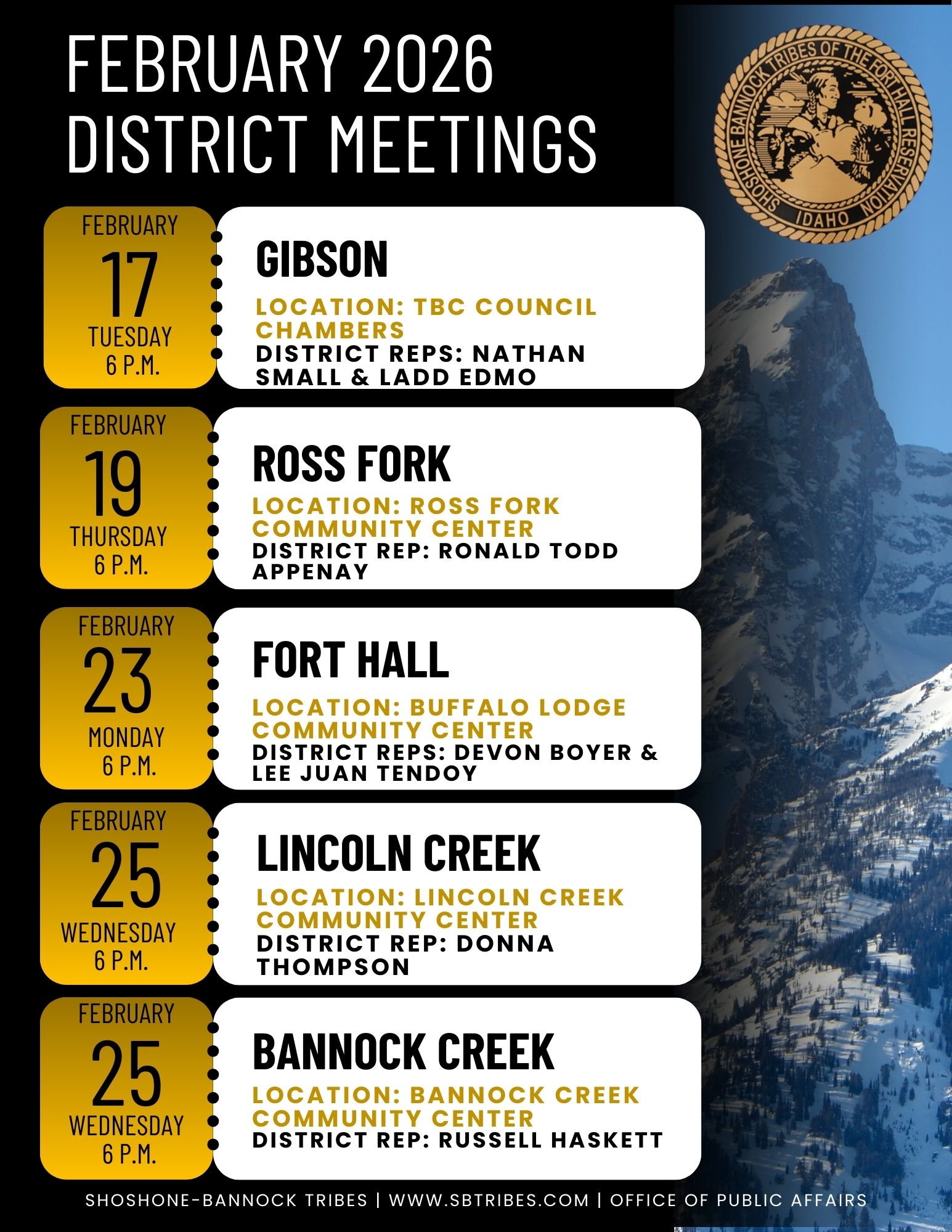 Featured image for “District Meetings for February Announced”