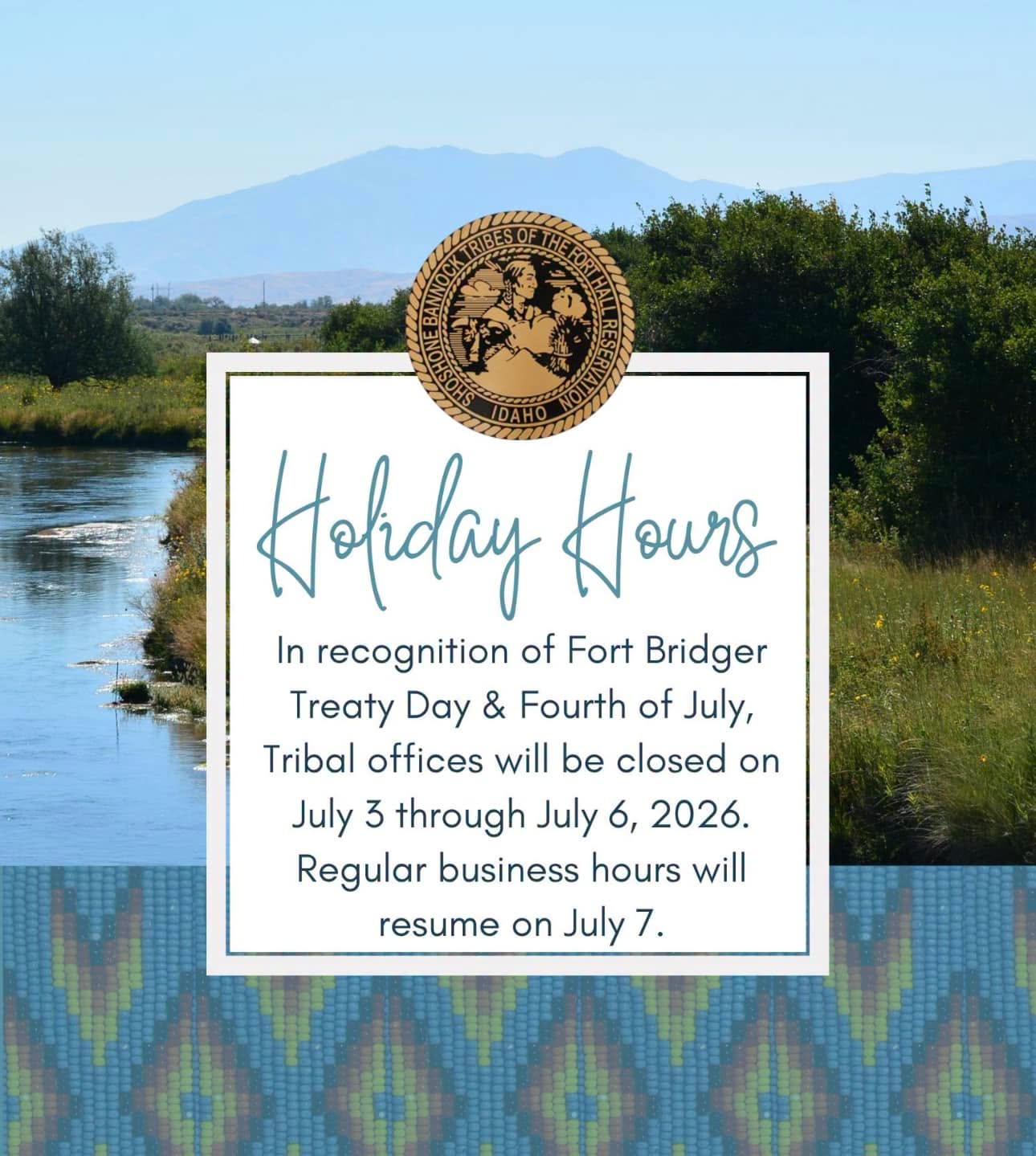 Featured image for “Shoshone-Bannock Tribes tribal offices holiday hours notice”