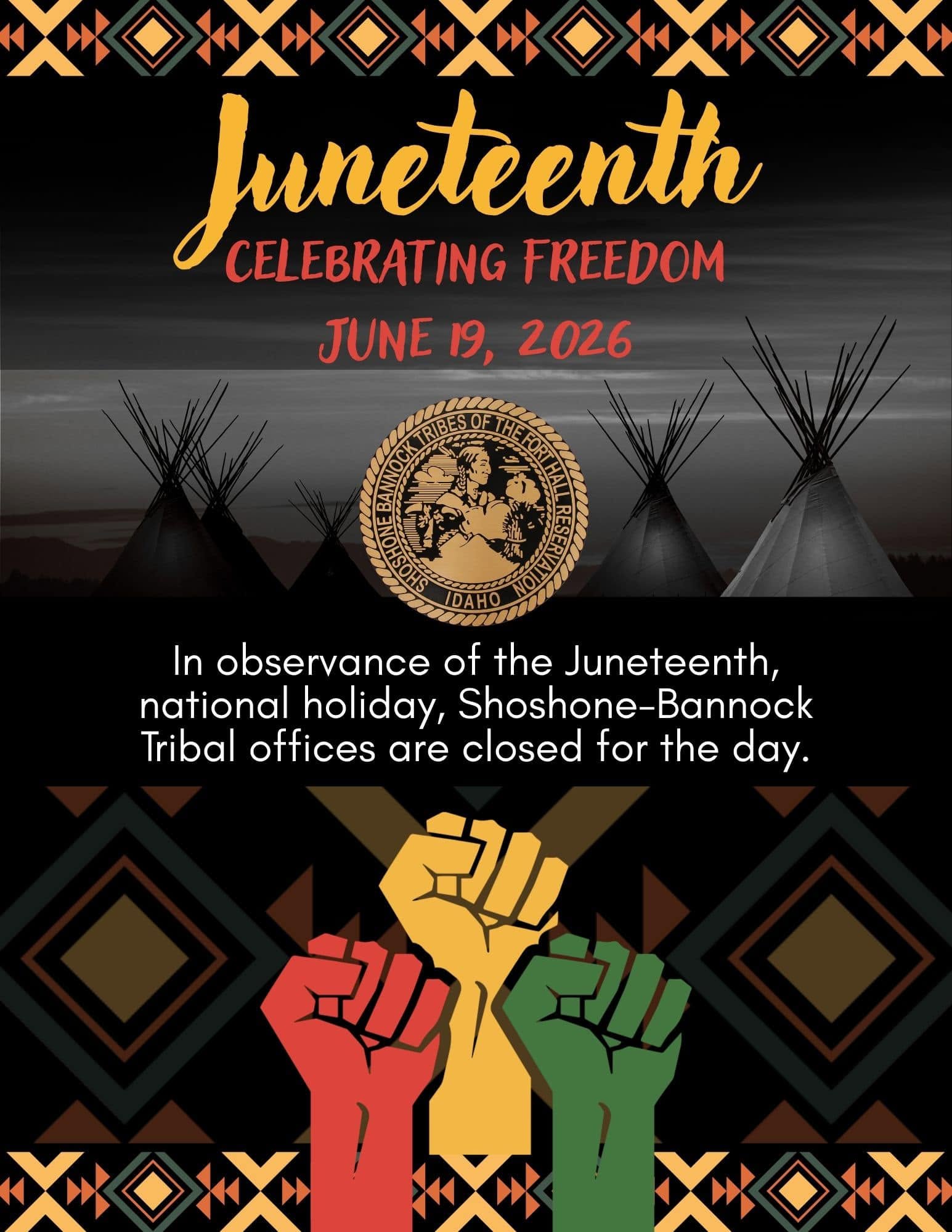 Featured image for “Tribal offices closed June 19th in observance of Juneteenth”